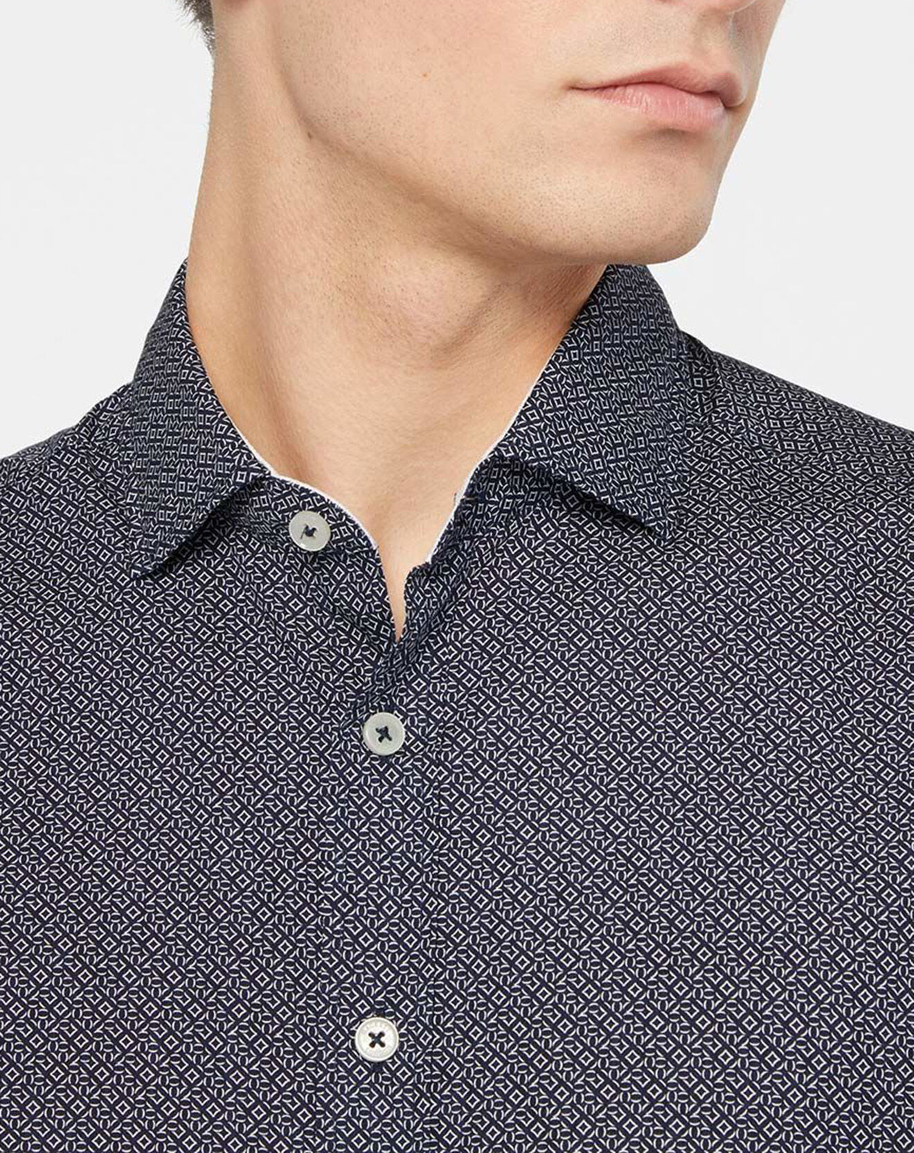 Hackett London Chemise Slim Fit à imprimé fantaisie bleu foncé