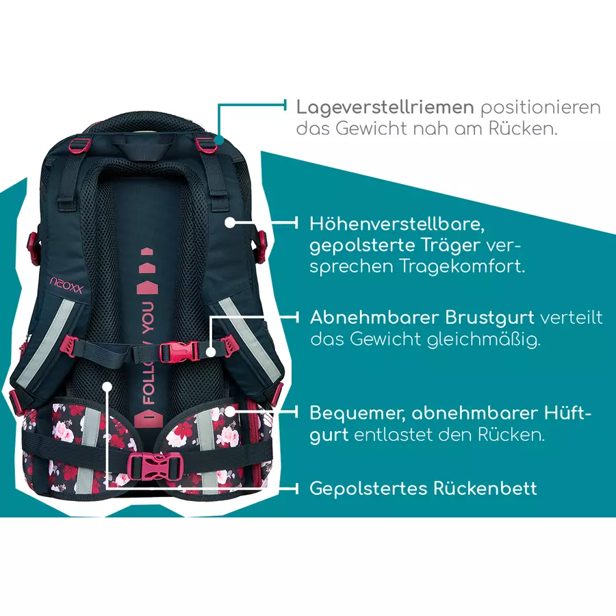 neoxx Active Schulrucksack My heart blooms