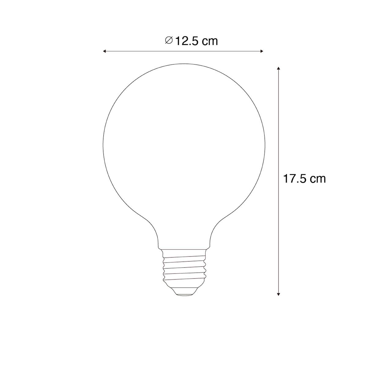 E27 dimbare LED spiraal filament G125 5W 450 lm 2200K