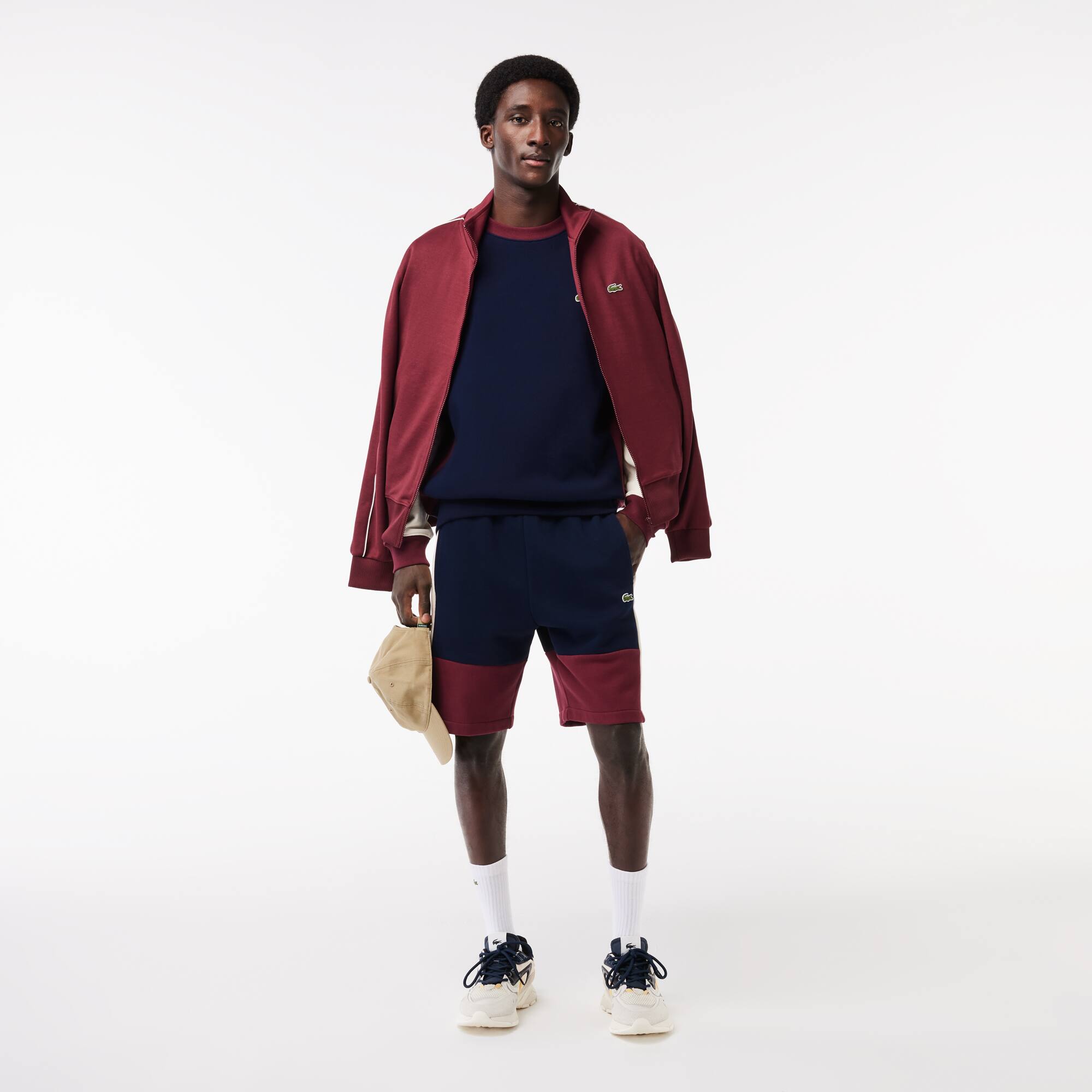 Jogger Sweatshirt aus aufgerautem Fleece mit Colourblock Sweatshirts - Blau - Lacoste - Herren