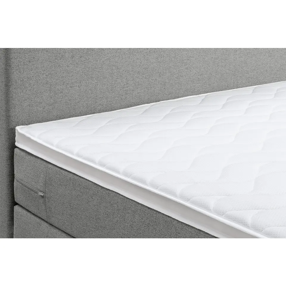 Boxspring met voetbord Liv egaal - lichtgrijs - 120x200 cm - slanke poot