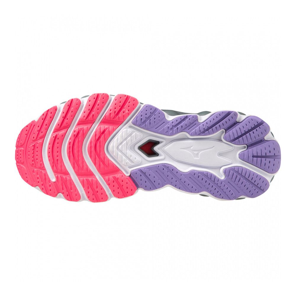 Mizuno WAVE SKY 7 - Chaussures running Femme pearl blue/white/high-vispink