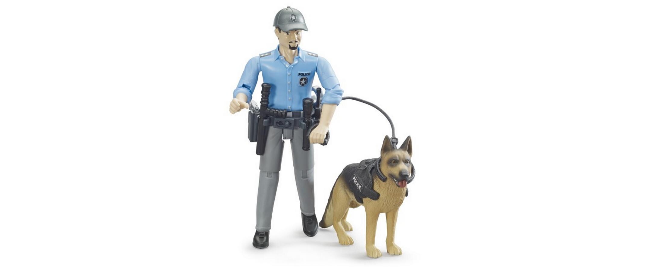 Spielzeugfigur Polizist mit HundSpielzeugfigur