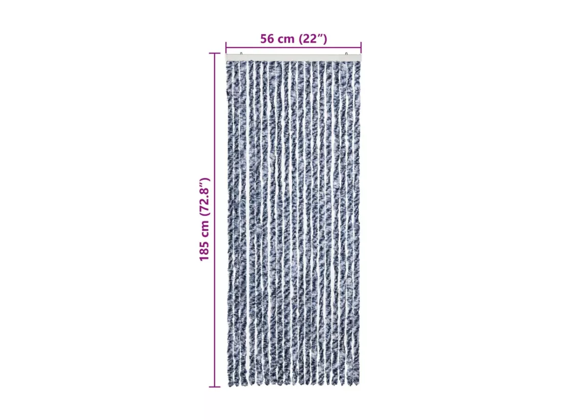 Moustiquaire Bleu blanc et argenté 56x185 cm Chenille