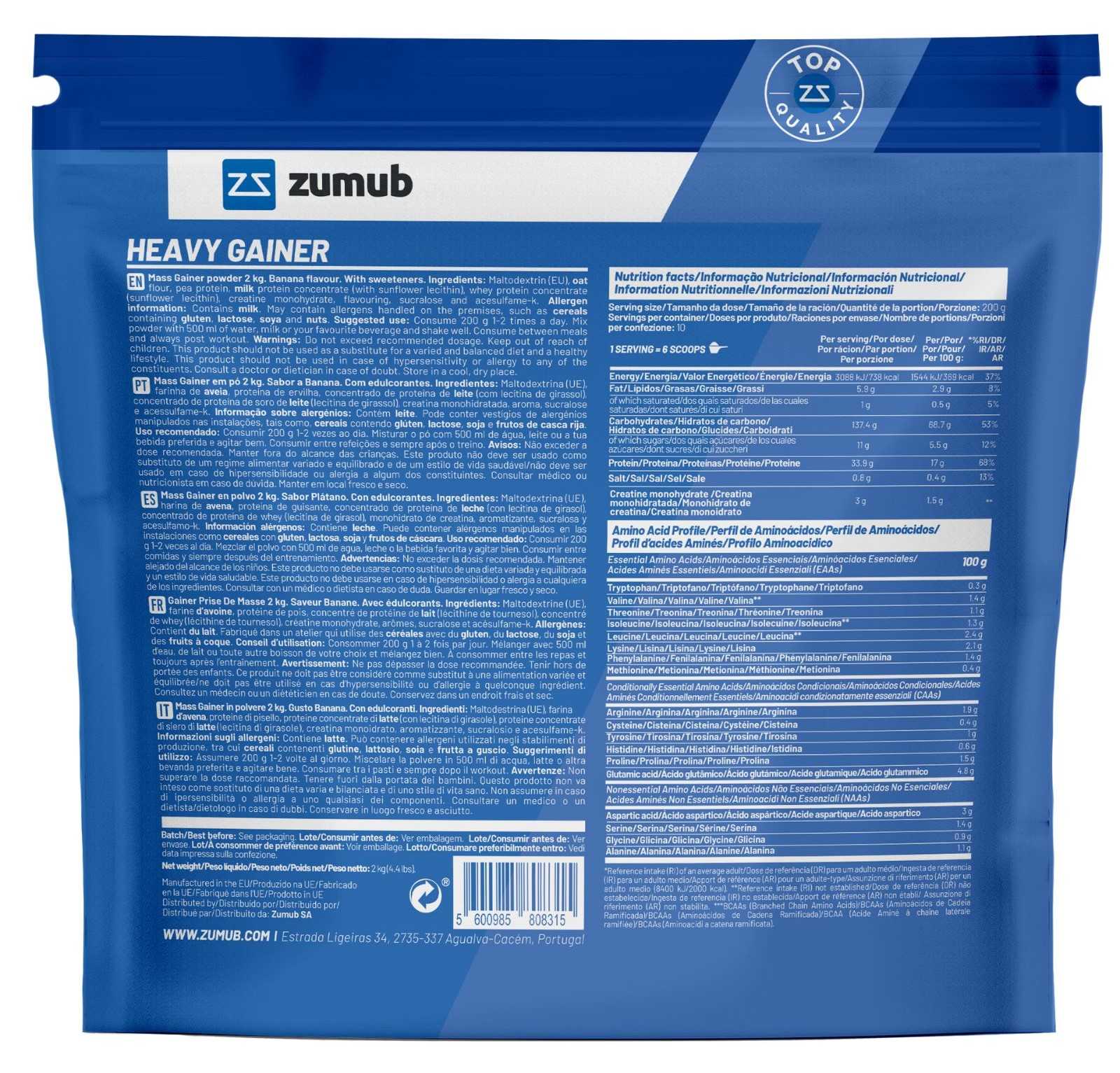 Zumub Heavy Gainer 2Kg
