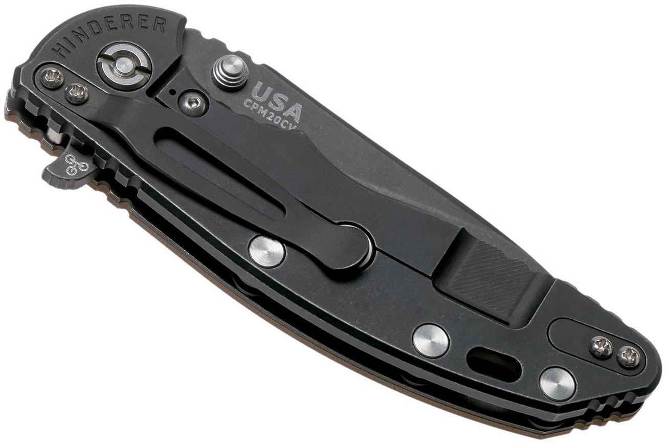 Rick Hinderer XM18 3,5” Slicer CPM 20CV Battle Black DLC, Coyote Brown G10, zakmes