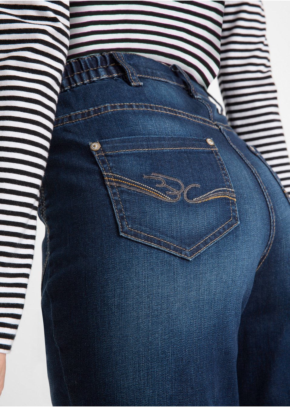 Jean extensible taille haute avec taille confortable