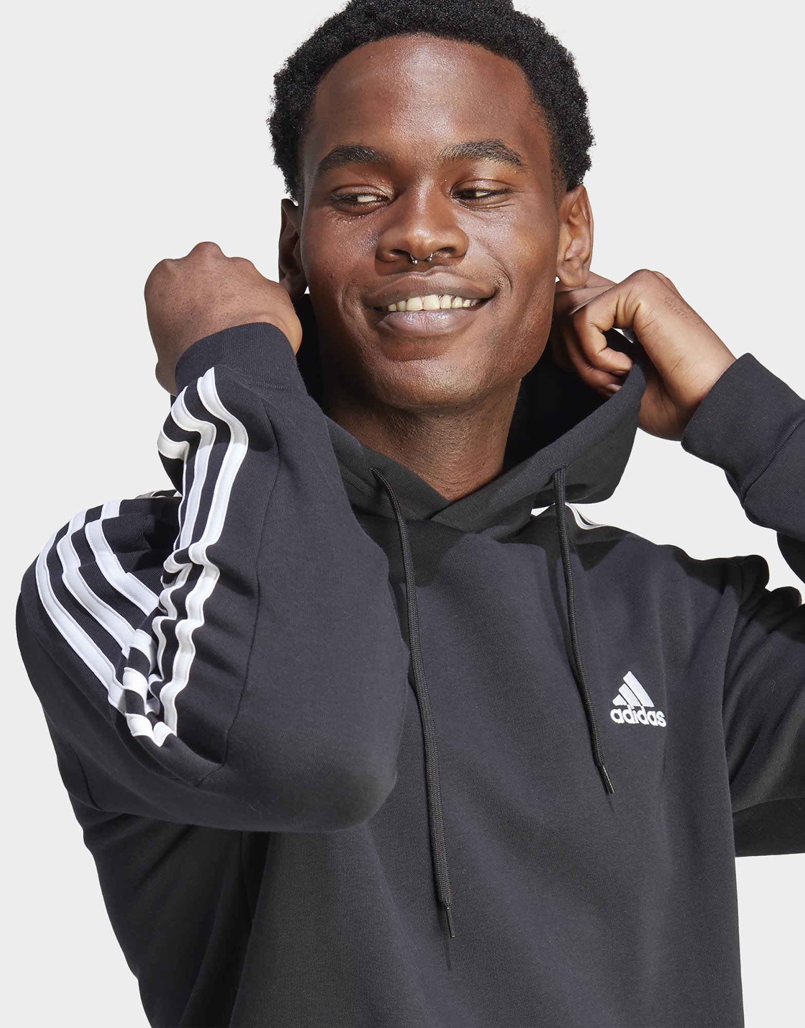 adidas Sweat-shirt à capuche en molleton à 3 bandes Essentials