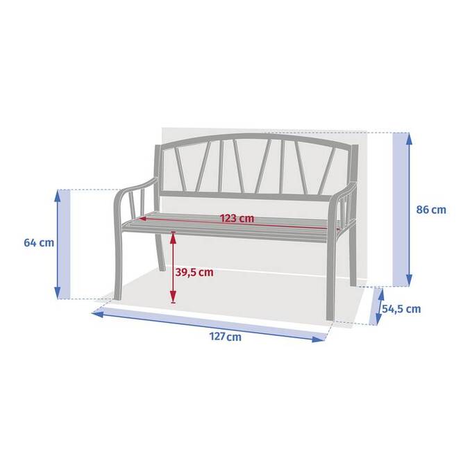 Banc de jardin ALVERNIA Argile