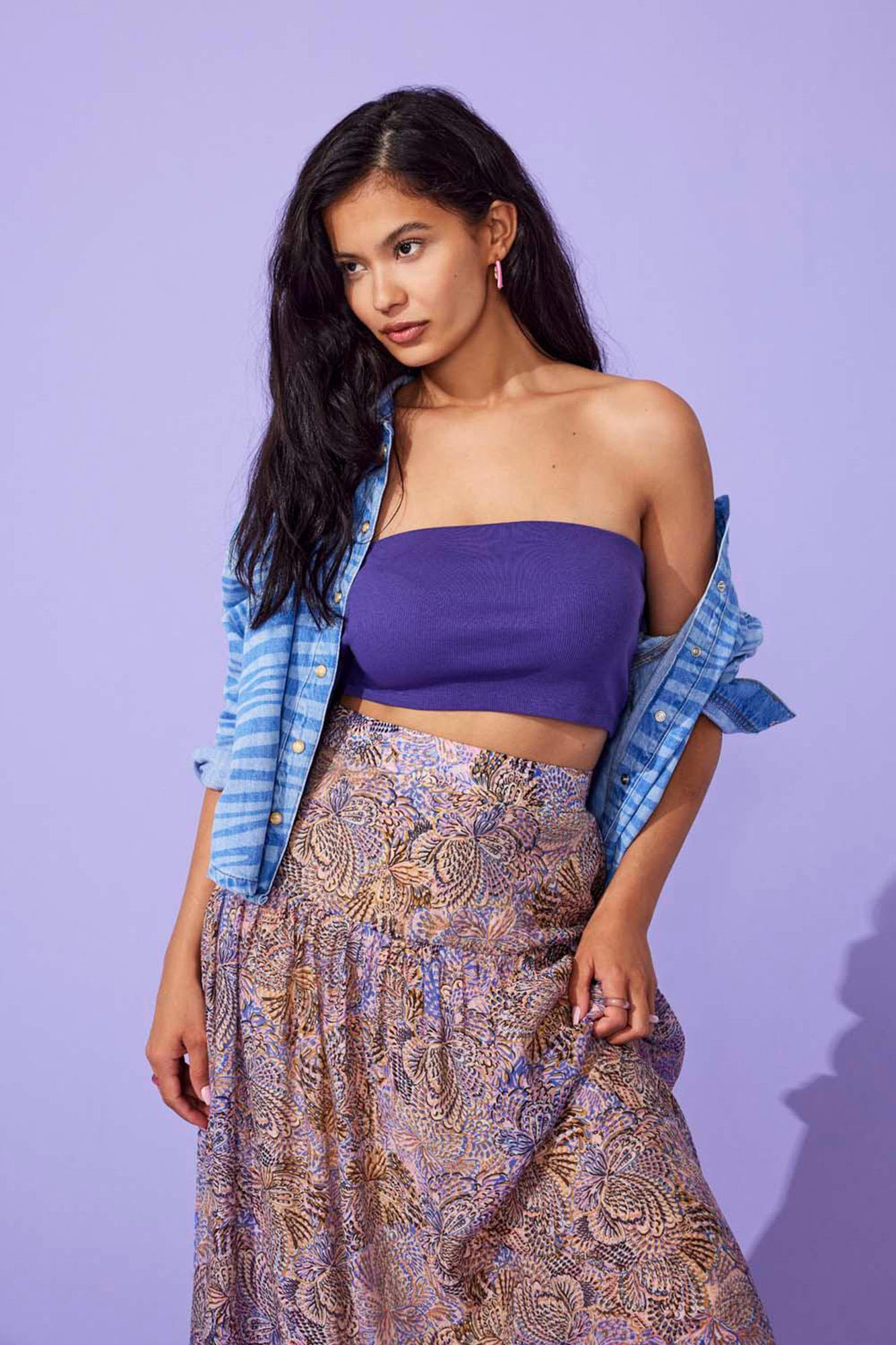 saia longa estampada
