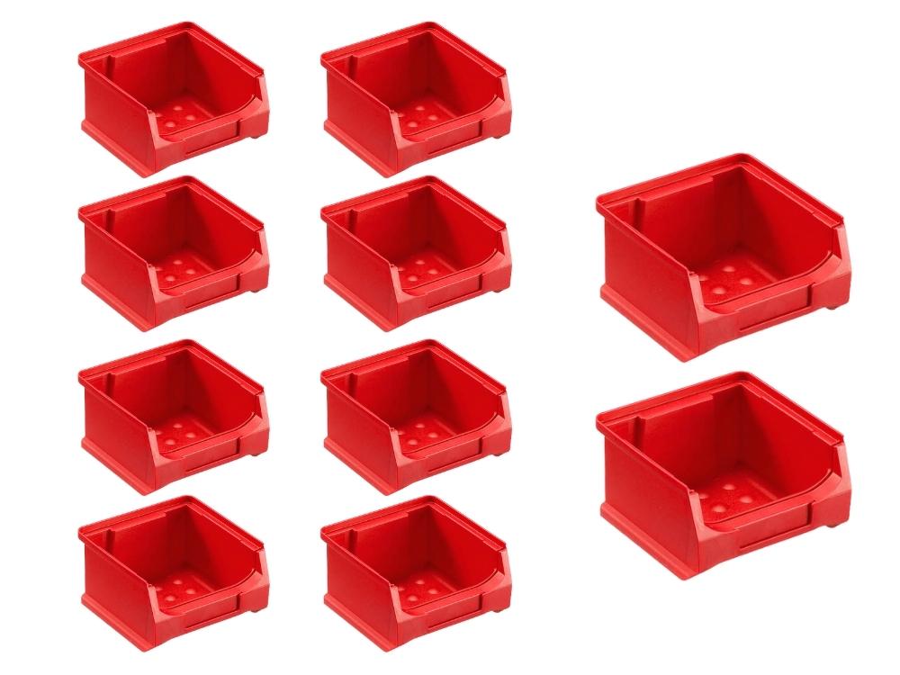 PROREGAL Value Pack 10x Rode Opbergdozen 1,0 HxBxD 6 x 10 x 10 cm 0,4 Liter Opbergdozen
