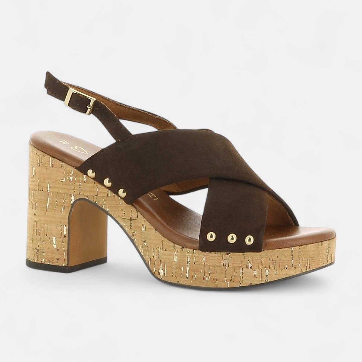 Nu-pieds à talon Femme marron