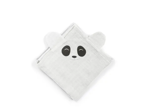 Nuuroo nuuroo - 2 økologiske muslinbleer PANDA Hvid 70 x 70 cm