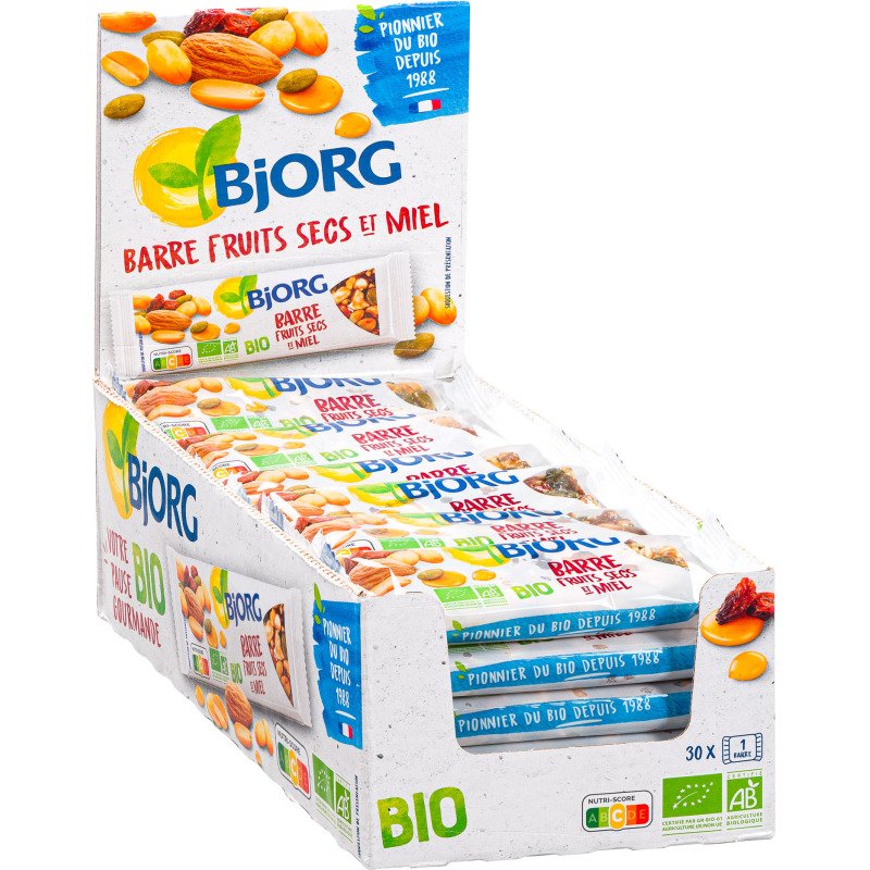 Barre fruits secs et miel sans gluten Bio Bjorg - 25 g
