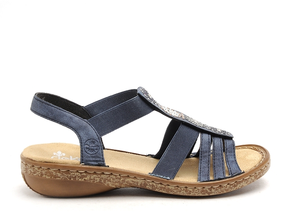 Rieker nu pieds plats femme 628g9 bleu