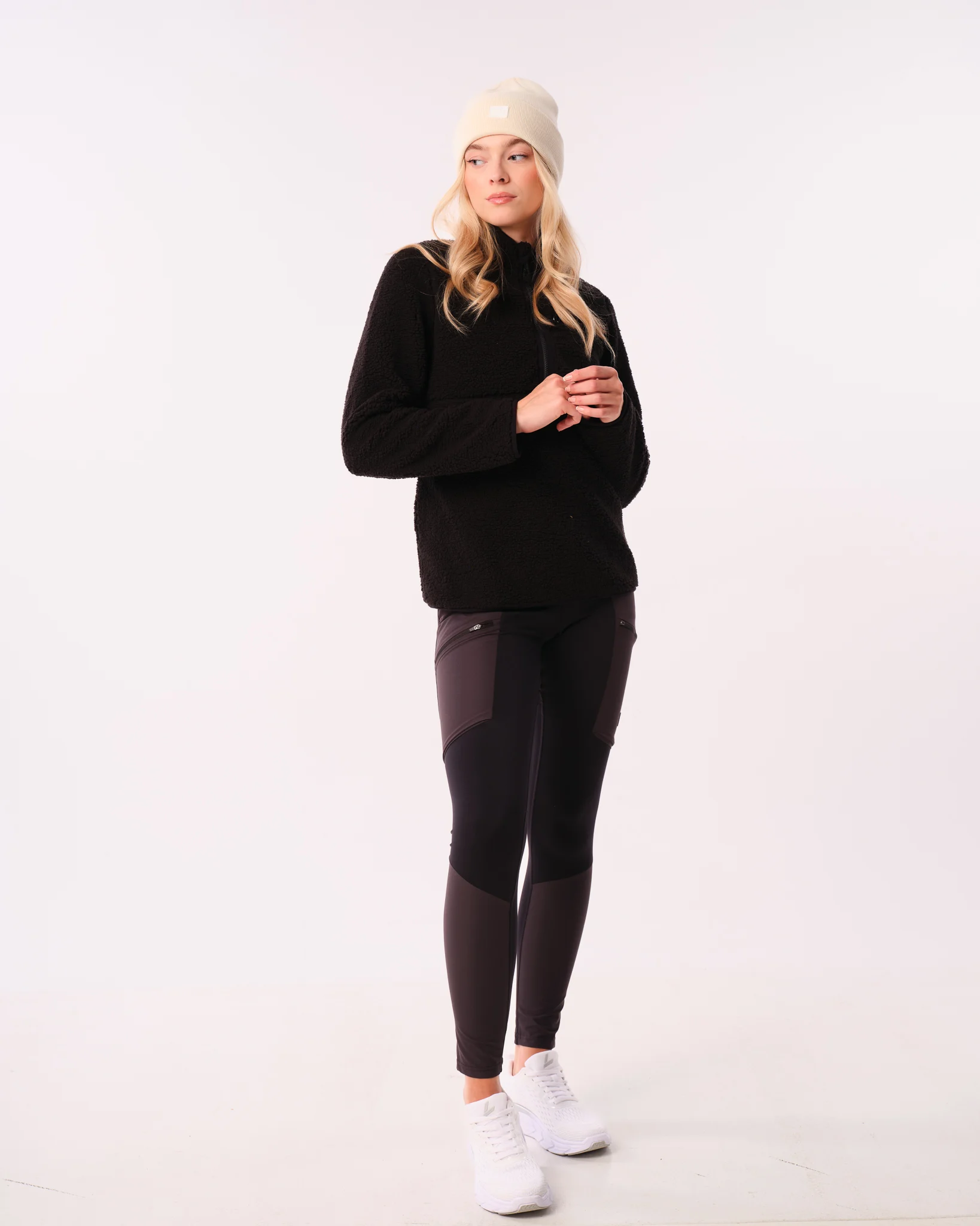 LEVITY Versatile 1\2 Zip Pile Sweater Black