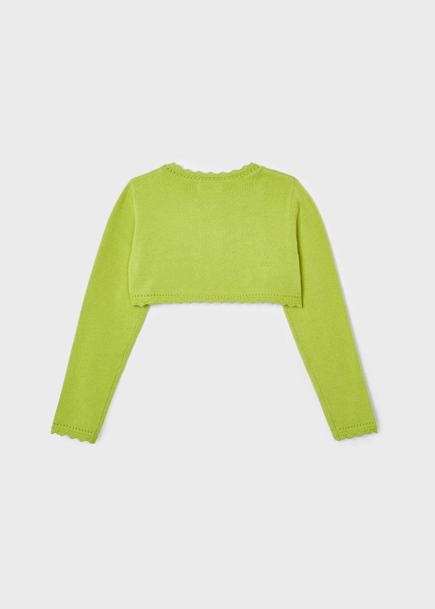 Cardigã feminino Better Cotton em fio metálico na cor nude.