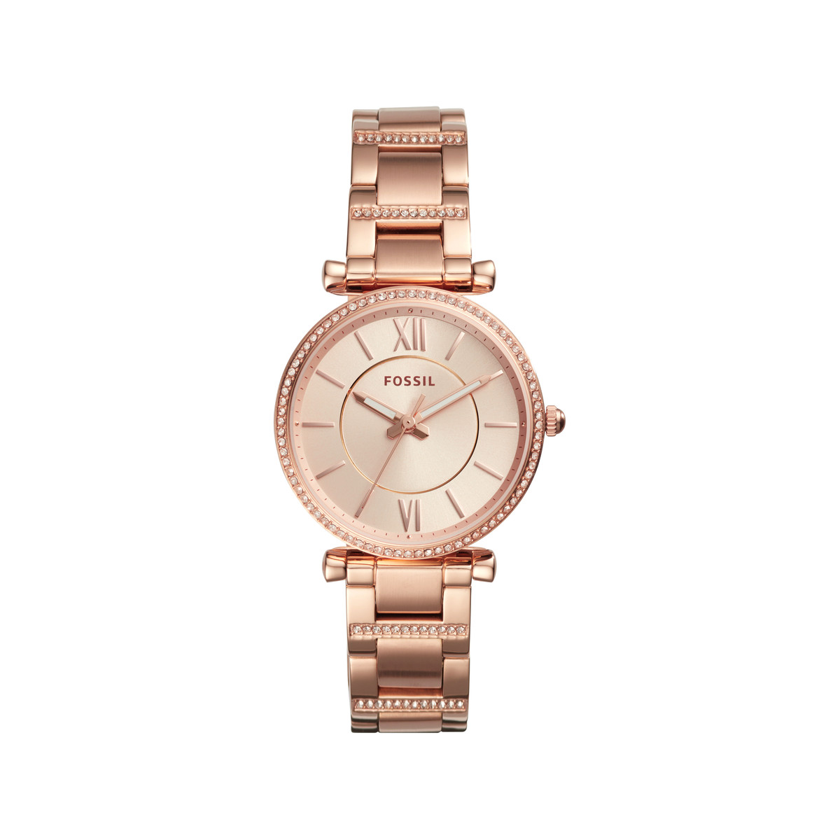 Montre Fossil femme acier doré rose