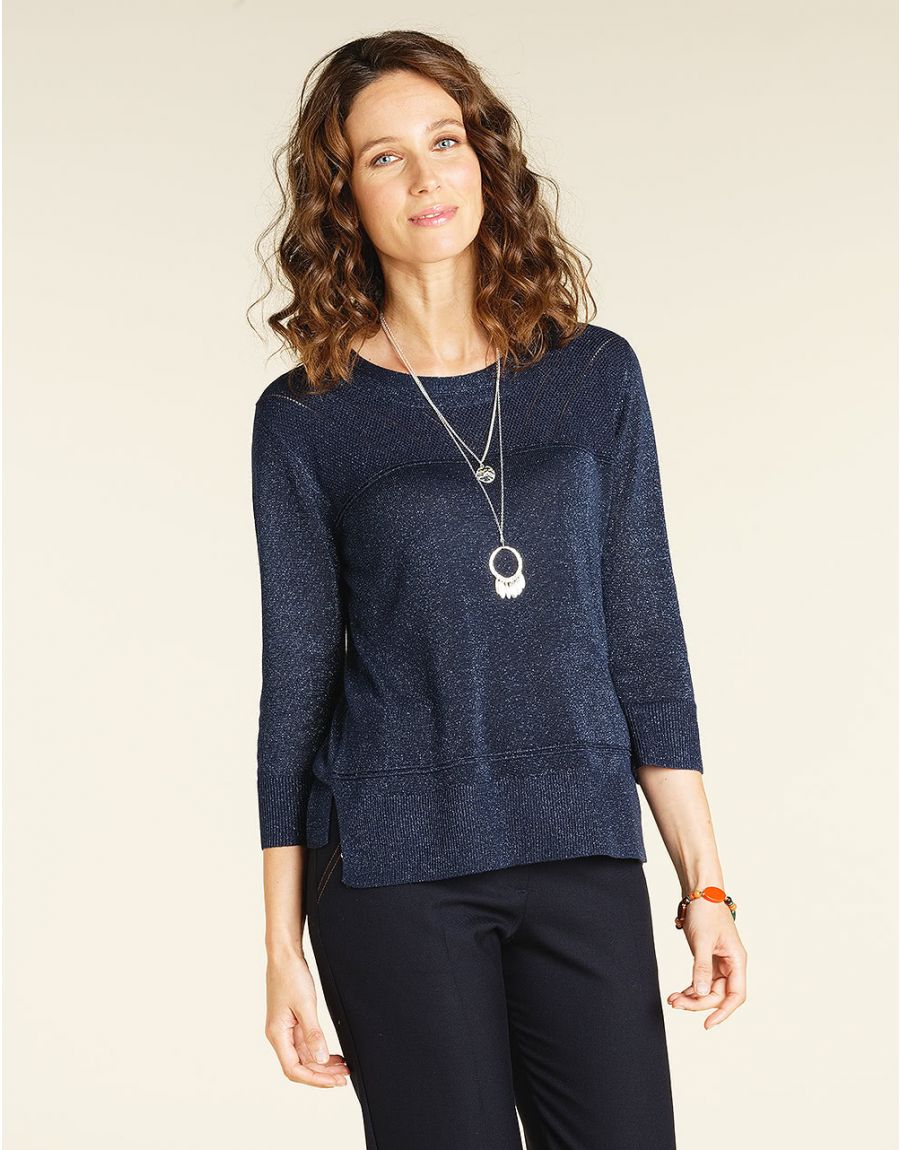 Pull tunique bleu marine