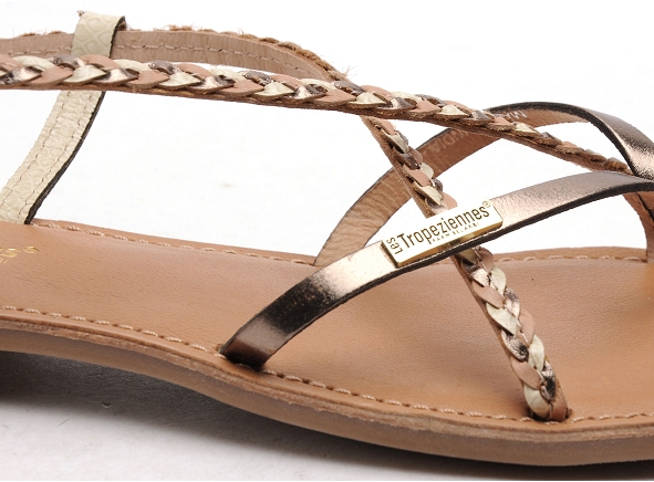 Les tropeziennes nu pieds plats femme monatres f beige
