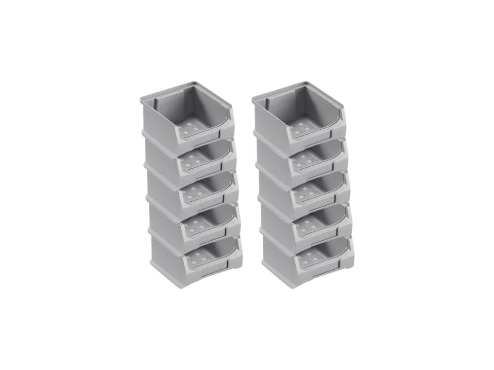 PROREGAL Grijze opbergdoos 1,0 HxBxD 6 x 10 x 10 cm 0,4 liter opbergdoos opbergdoos assortiment sorteerbak