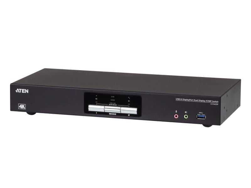 Aten KVM Switch CS1942DP 2-Port USB 3.0 4K DisplayPort Dual Display KVMP Switch