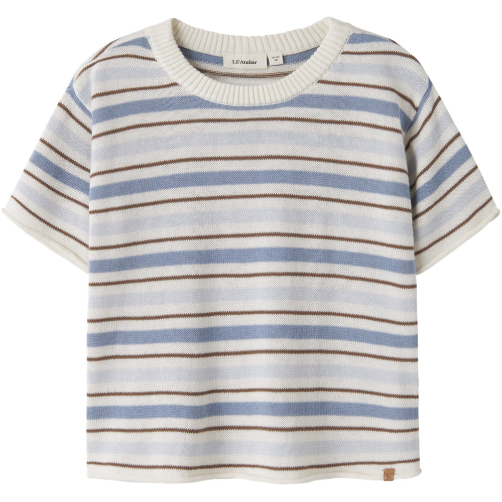 Køb Lil'Atelier Coconut Milk Dusty Blue Nmmhito Ss Loose Strik Lil