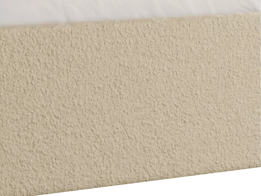 Sommier coffre 140 x 190 cm en tissu bouclette - Beige - PONTOS de YSMÉE