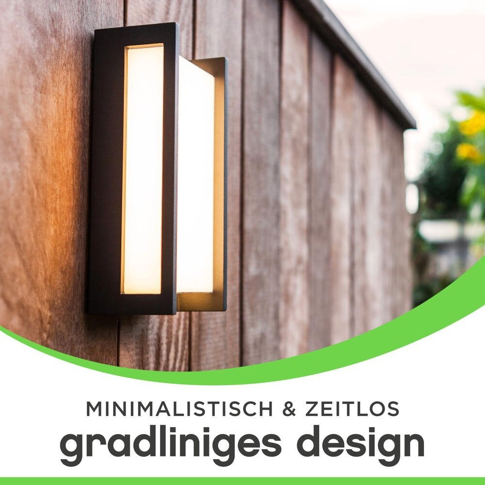 LED wandlamp Qubo in antraciet en wit 15W 1100lm IP54 210x110mm