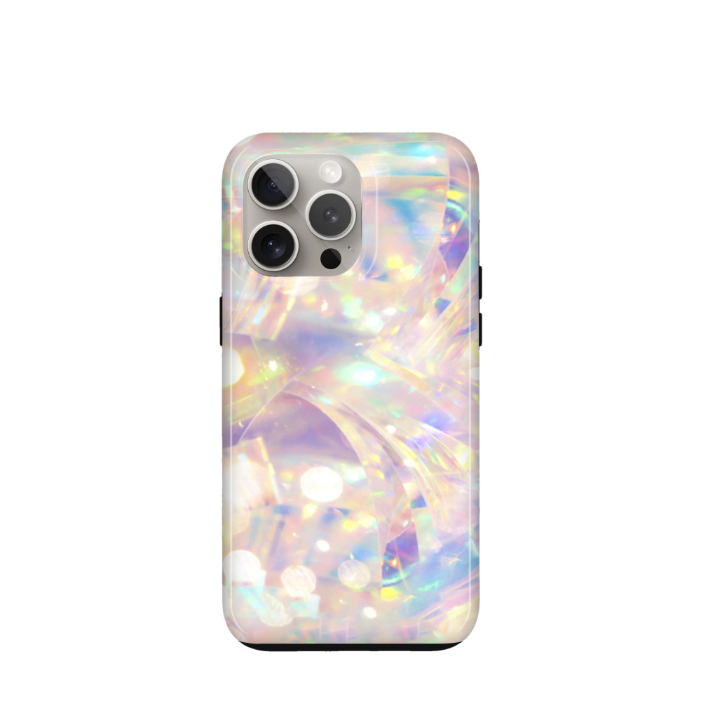 iPhone 15 Pro Max Hybrid (Kunststoff / Gummi) Hülle Kristall Lichtspiel - Versch. Farben