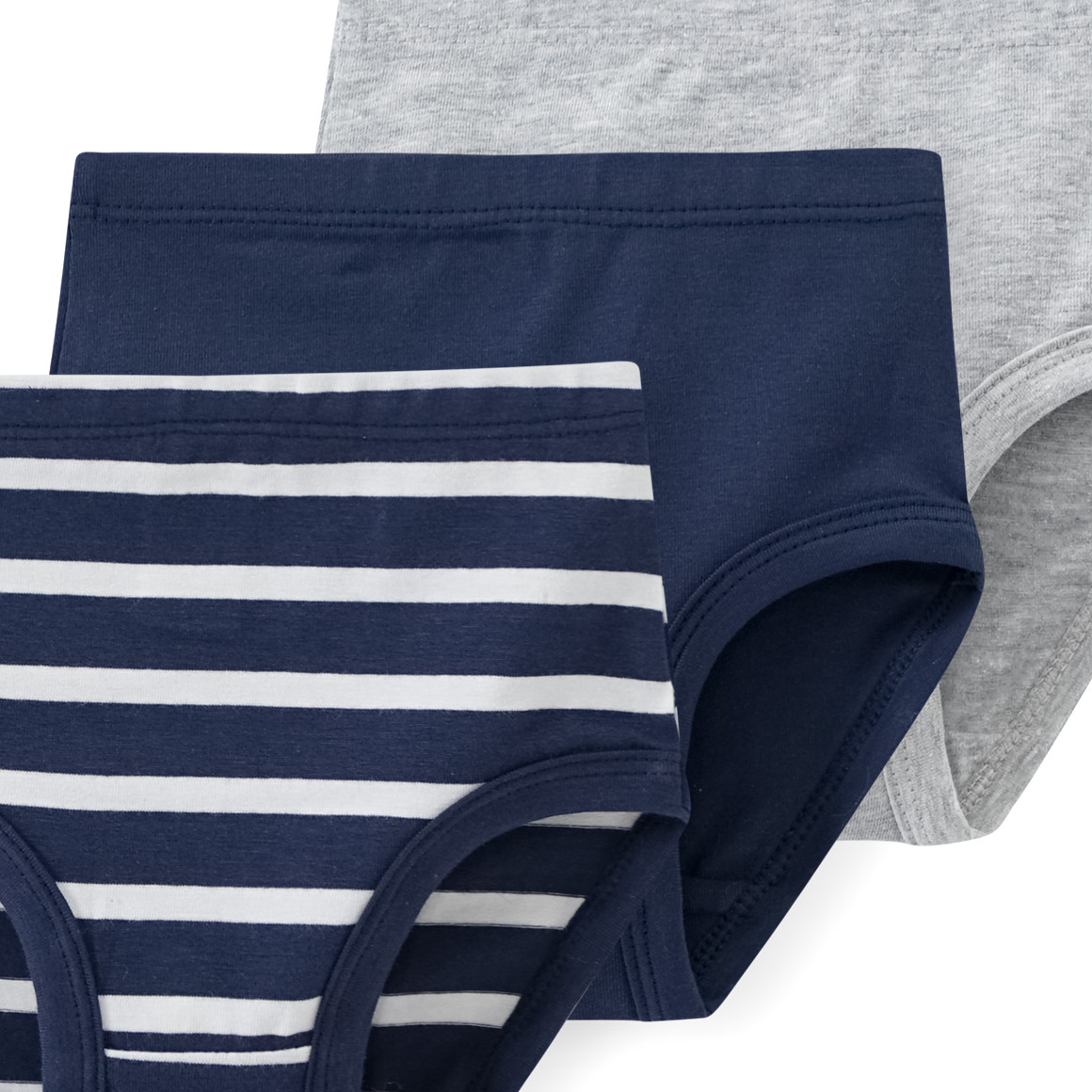 Famy 3 Baby Slips mit Bio-Baumwolle dunkelblau / hellgrau
