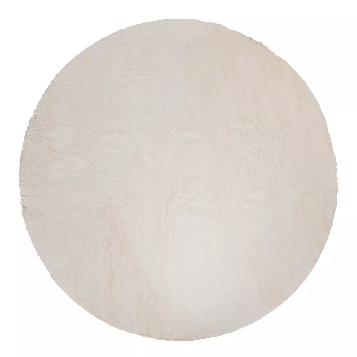 Tapis rond fausse fourrure (118 cm) Jona Ivoire