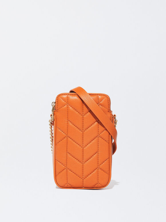 Bolsa acolchoada para celular - Laranja