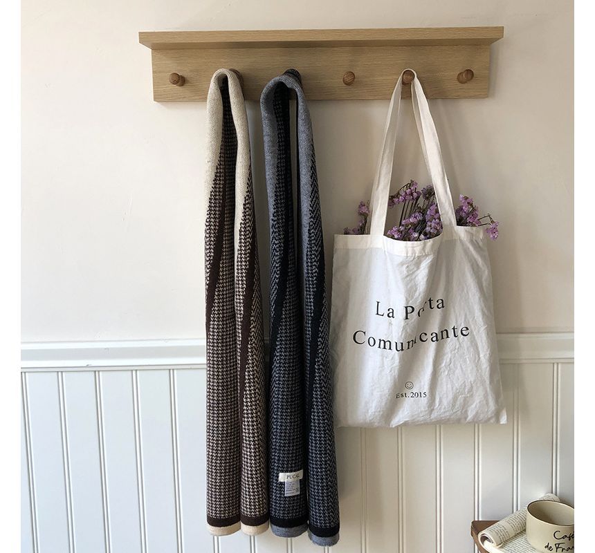Frior - Chevron Pied-de-poule Paneel Gebreide Sjaal