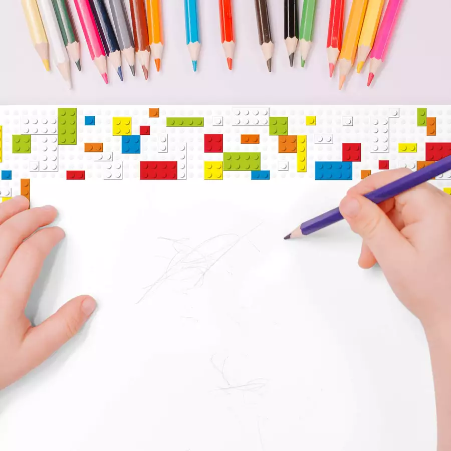 Nikima Papierunterlage A2 Schreibtischunterlage Bausteine bunt mehrfarbig