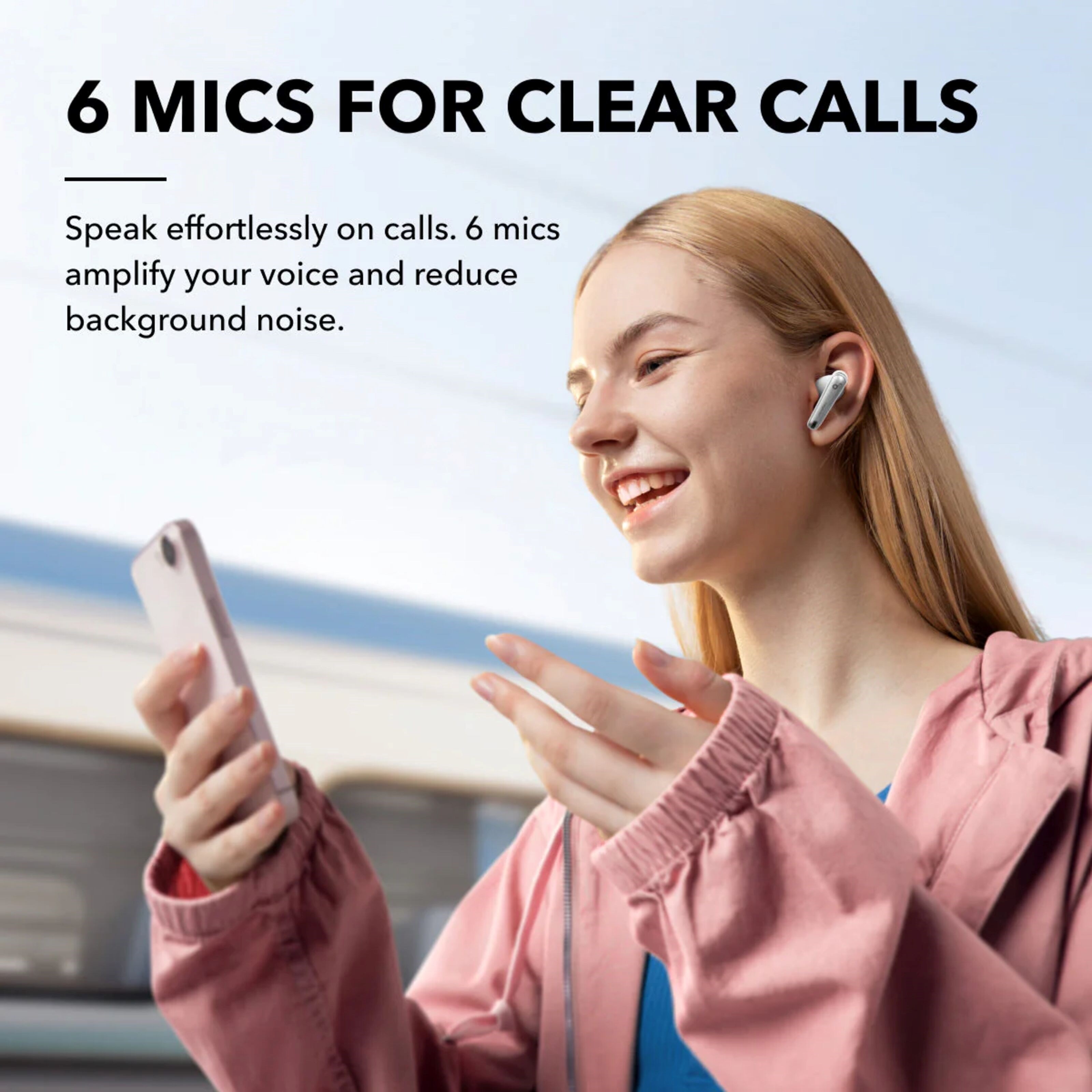 Soundcore Liberty 4 Trådløse hodetelefoner med ANC 2.0 Clear White