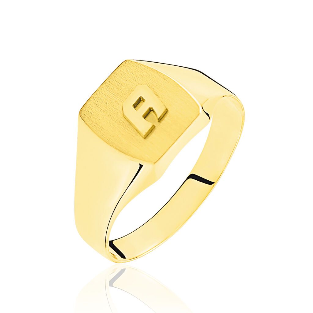 Chevalière Tonneau 1 Initiale Or Jaune