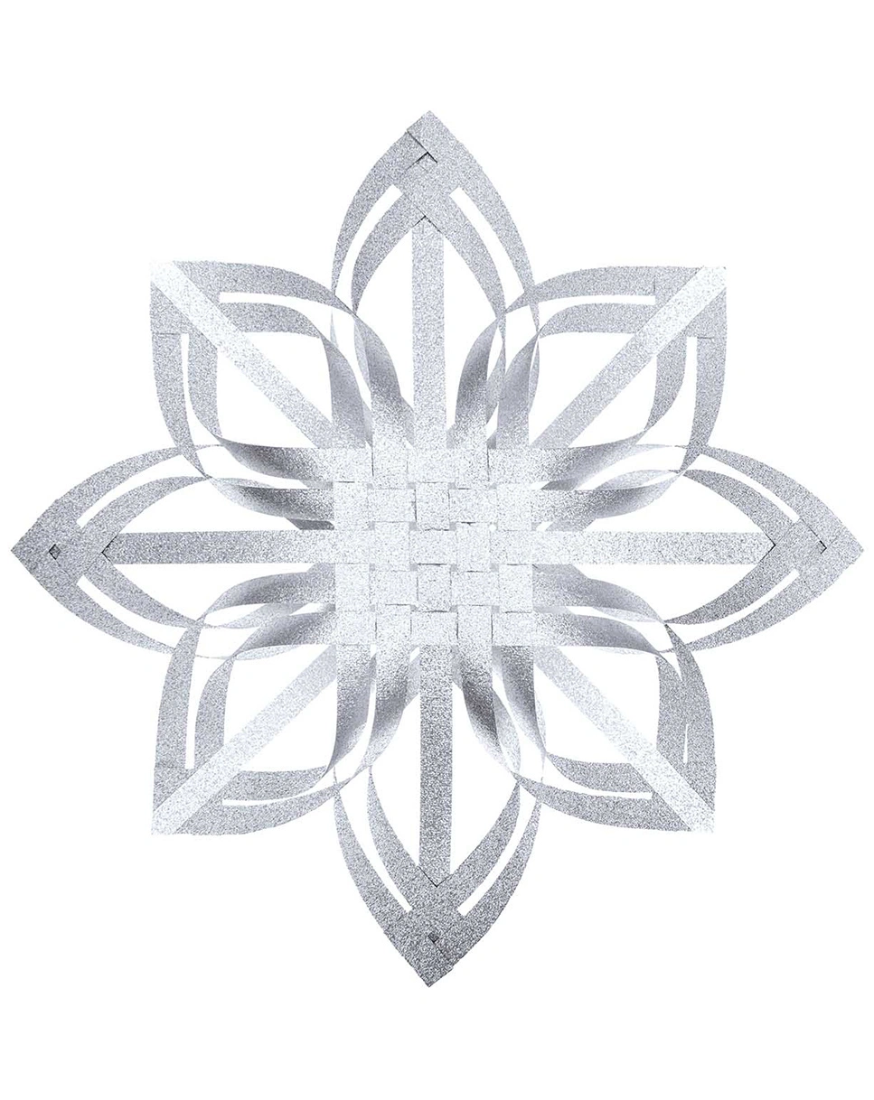 Papierbastelset WEBSTERN GLITTER M (40cm) in silber