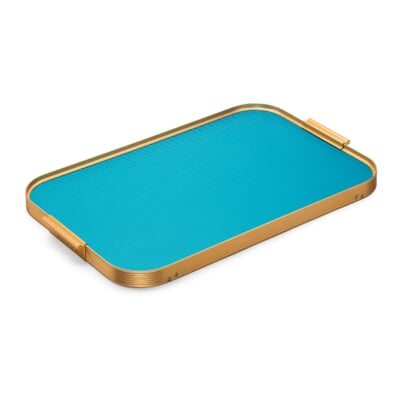 Bett-Tablett Aluminium faltbar, Türkis