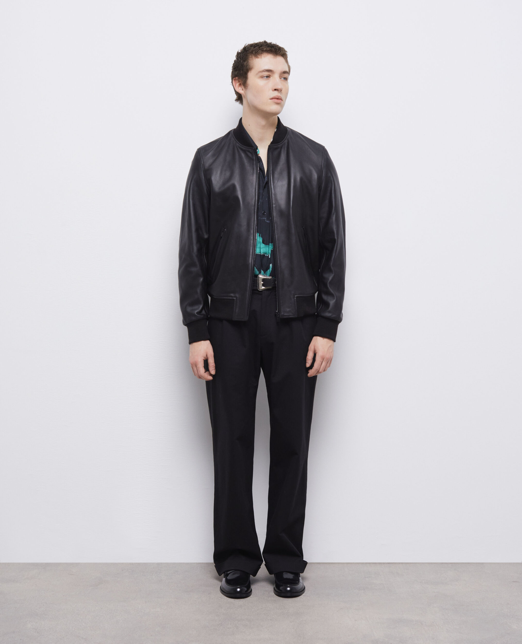 Blouson en cuir noir