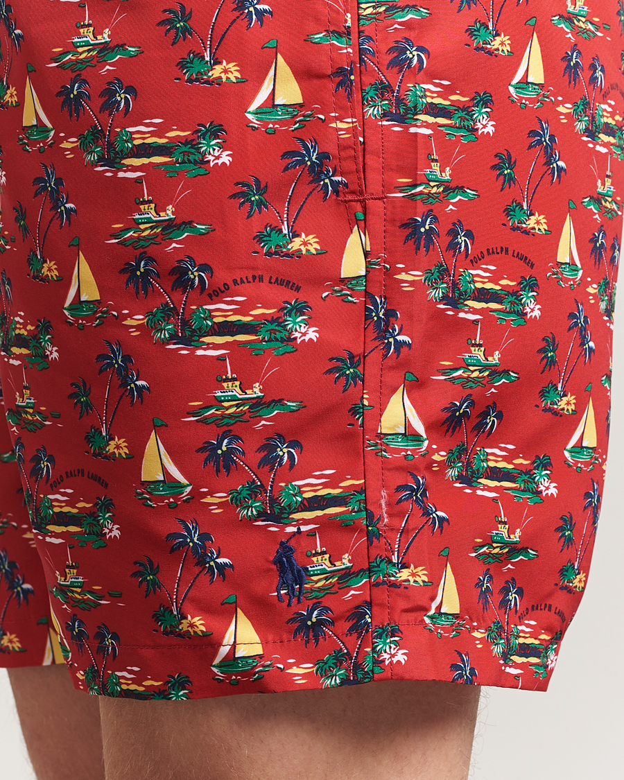 Polo Ralph Lauren Traveler Recycled Swimshorts Island Scenic Red