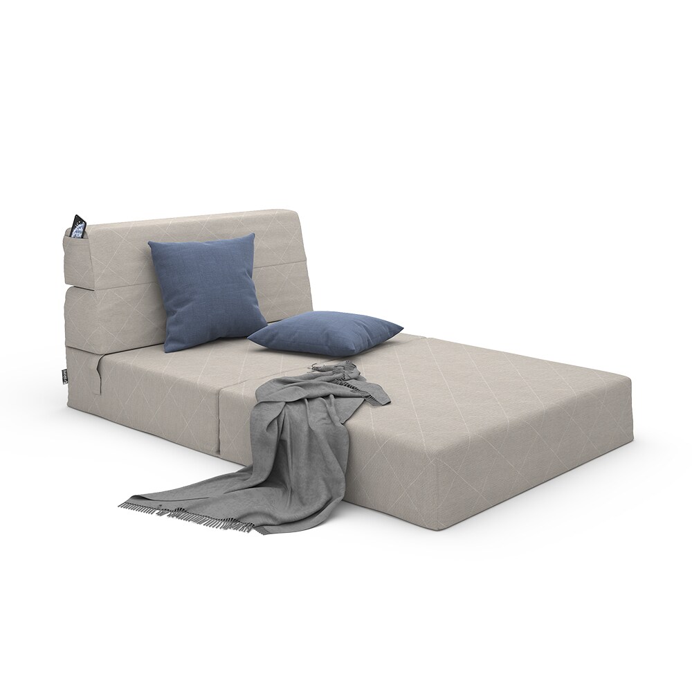Vicco Sofa Lima Beige 100 cm mit Schlaffunktion