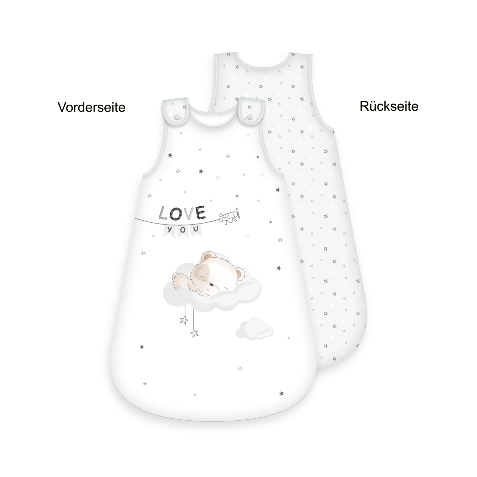 Baby-Schlafsack - SLEEPING LITTLE BEAR - weiß - 70x45 cm