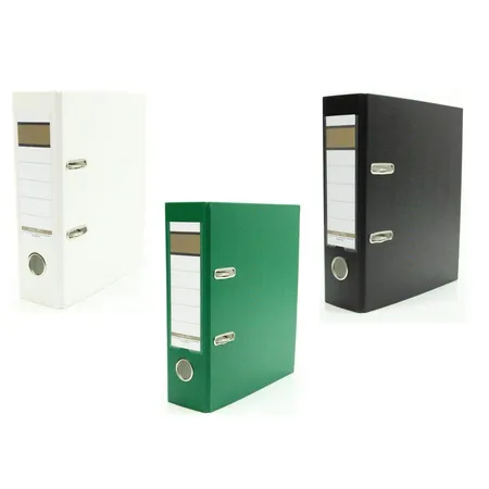 Livepac Office Ordner DIN A5, quer, 75 mm breit, 3 Stück je 1x in schwarz, grün und weiß
