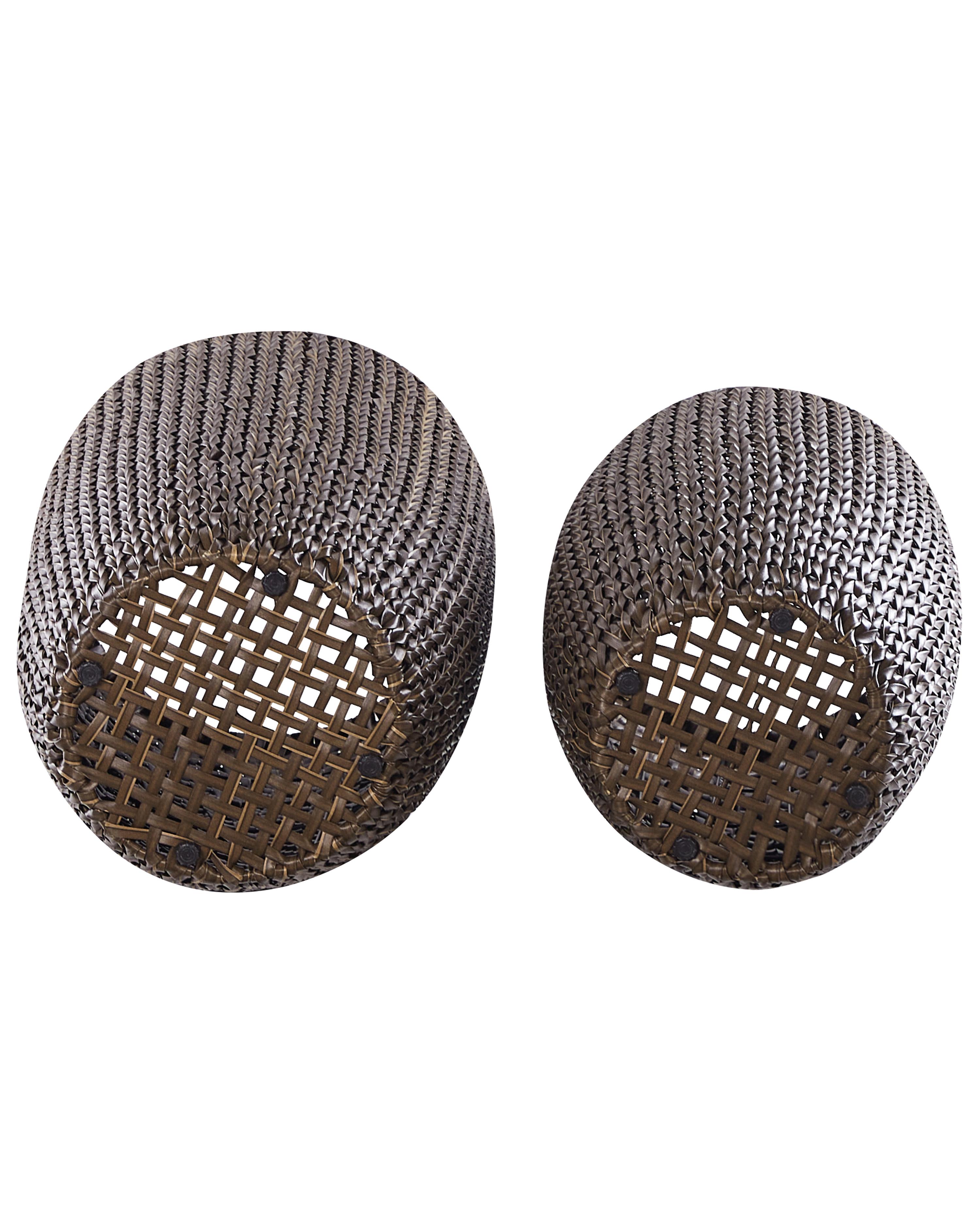 Set van 2 bloempotten CEDRUS PE rotan 37/45 cm Bruin
