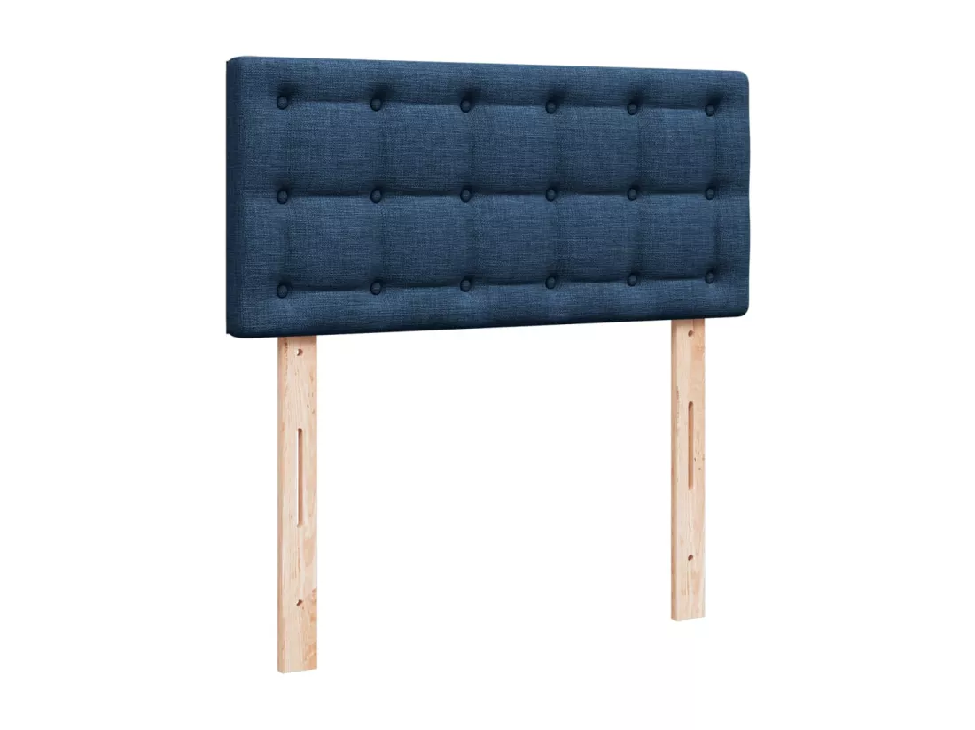 Sommier à lattes de lit avec matelas Bleu 90x190 cm Tissu