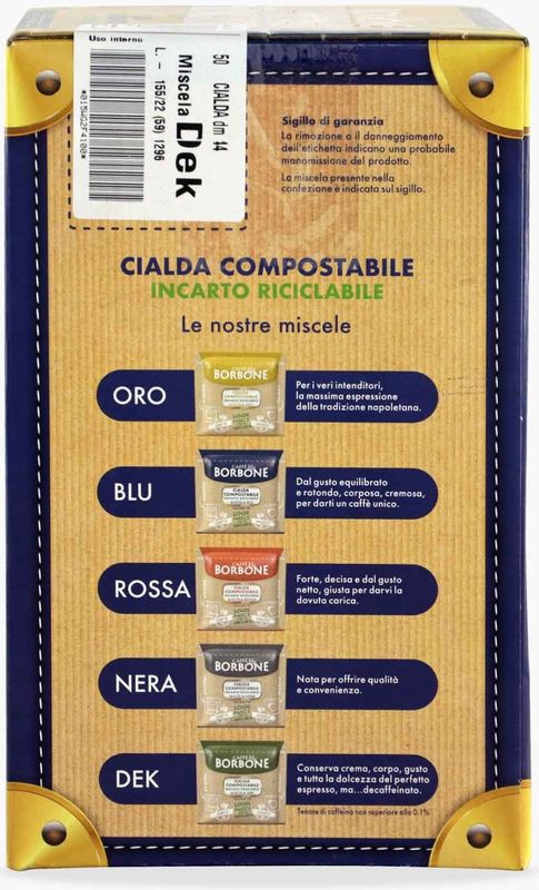 Caffè Borbone - Miscela Deka - Koffiepads - 50 Stuks - Cafeïnevrij