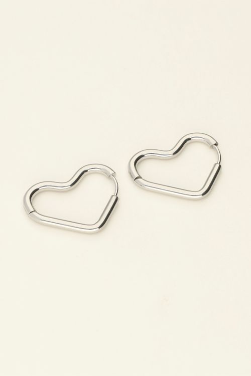 Basic oorbellen met open hart
