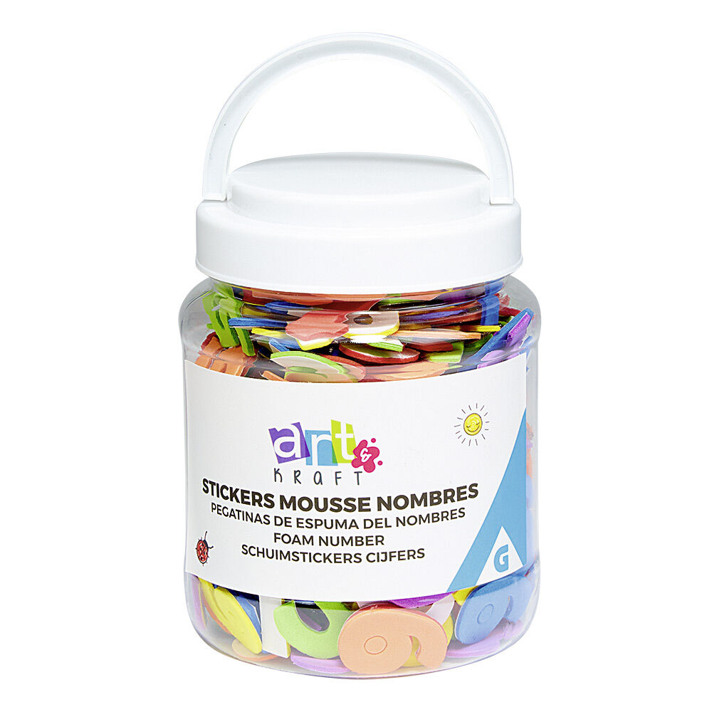 Baril Créatif chiffres en mousse 360 pièces