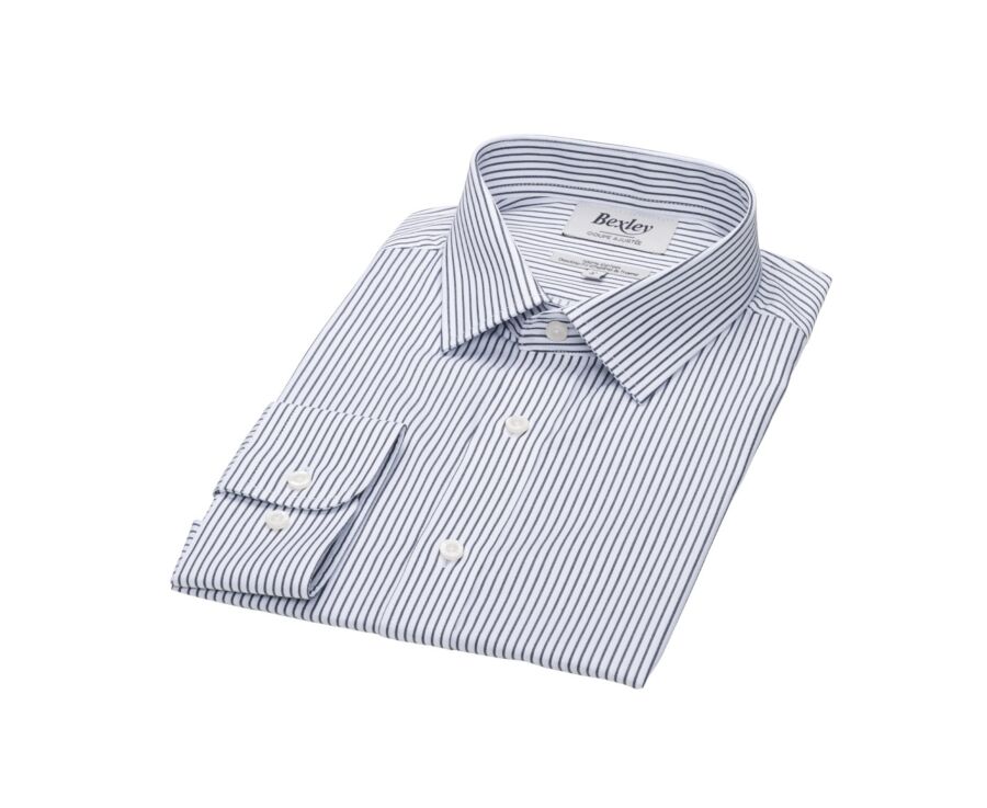 Chemise homme blanche à rayures noires - GEOFFROY